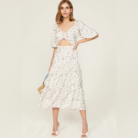 FLAWED MINKPINK Off White Hailey Midi Dress Size Medium $159 - Picture 1 of 11